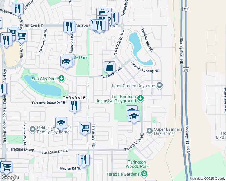 map of restaurants, bars, coffee shops, grocery stores, and more near in Calgary