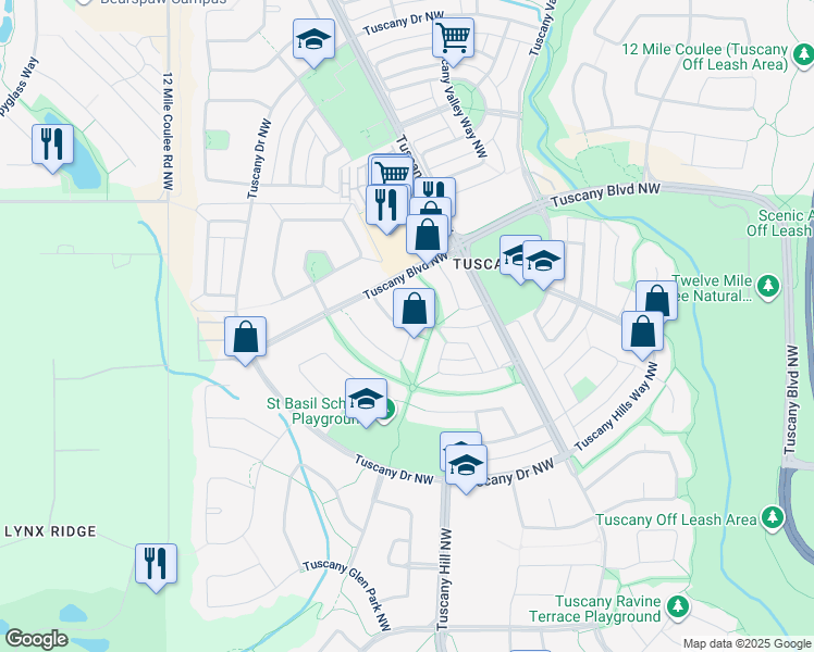 Map Of Tuscany Calgary 36 Tuscany Ridge Park Northwest, Calgary Ab - Walk Score