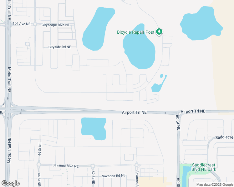 map of restaurants, bars, coffee shops, grocery stores, and more near 96 Avenue Northeast in Calgary