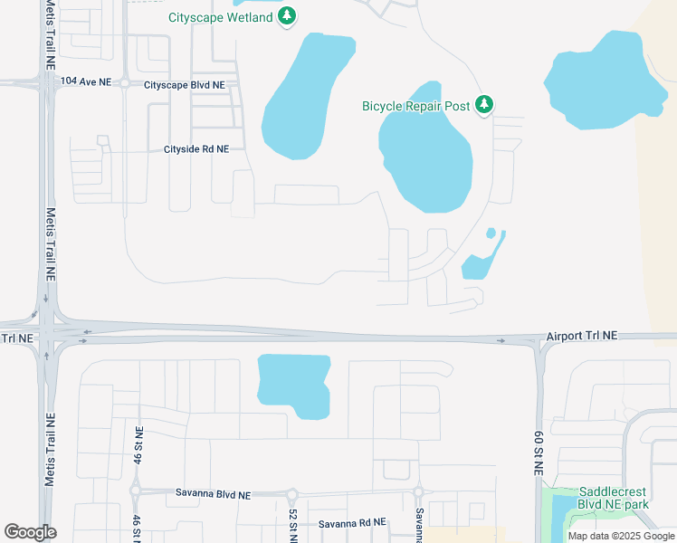 map of restaurants, bars, coffee shops, grocery stores, and more near Cityscape Drive Northeast in Calgary