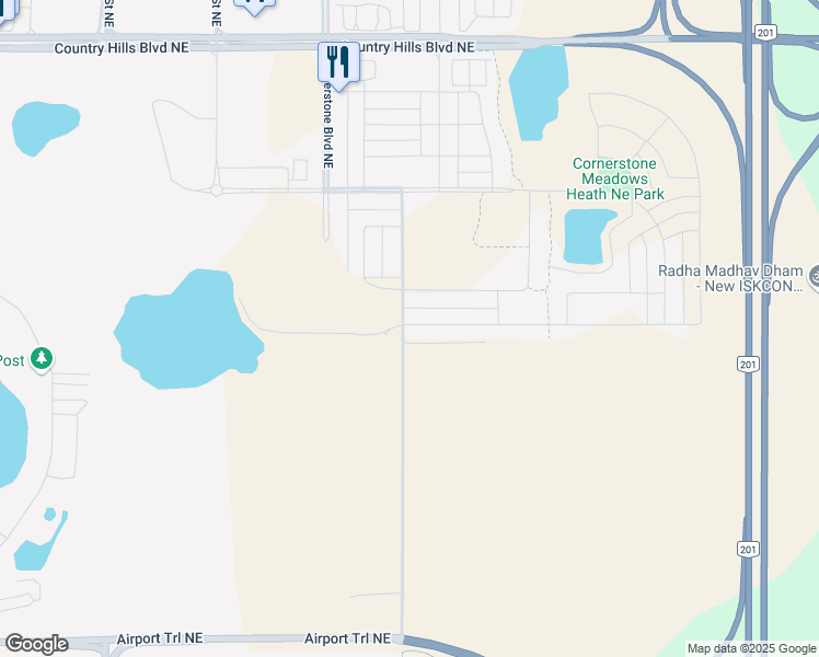 map of restaurants, bars, coffee shops, grocery stores, and more near 68 Street Northeast in Calgary