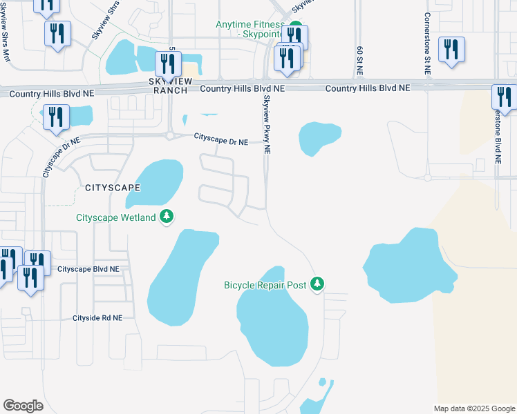 map of restaurants, bars, coffee shops, grocery stores, and more near in Calgary