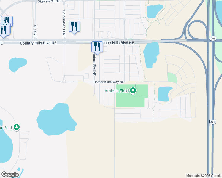map of restaurants, bars, coffee shops, grocery stores, and more near 11945 68 Street Northeast in Calgary