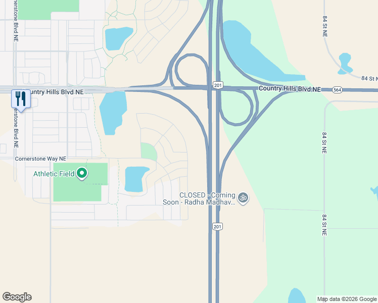 map of restaurants, bars, coffee shops, grocery stores, and more near 911 Stoney Trail Northeast in Calgary