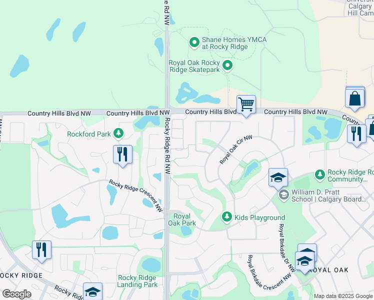 map of restaurants, bars, coffee shops, grocery stores, and more near in Calgary