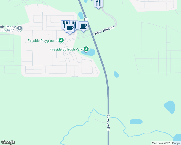 map of restaurants, bars, coffee shops, grocery stores, and more near 66 Fireside Circle in Cochrane