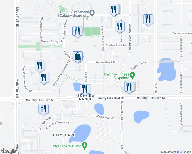 map of restaurants, bars, coffee shops, grocery stores, and more near in Calgary