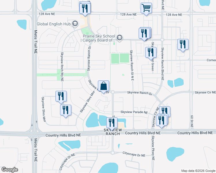 map of restaurants, bars, coffee shops, grocery stores, and more near in Calgary