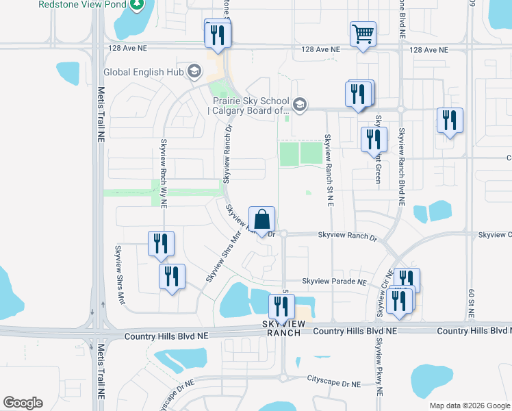 map of restaurants, bars, coffee shops, grocery stores, and more near in Calgary