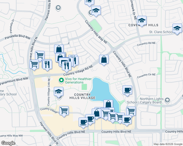 map of restaurants, bars, coffee shops, grocery stores, and more near in Calgary