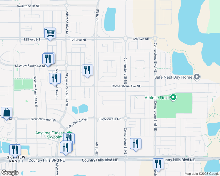 map of restaurants, bars, coffee shops, grocery stores, and more near in Calgary