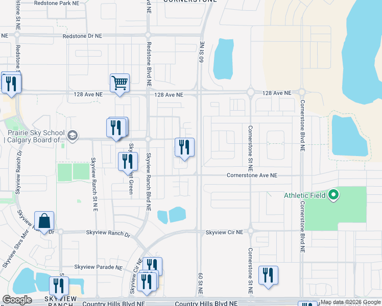 map of restaurants, bars, coffee shops, grocery stores, and more near in Calgary