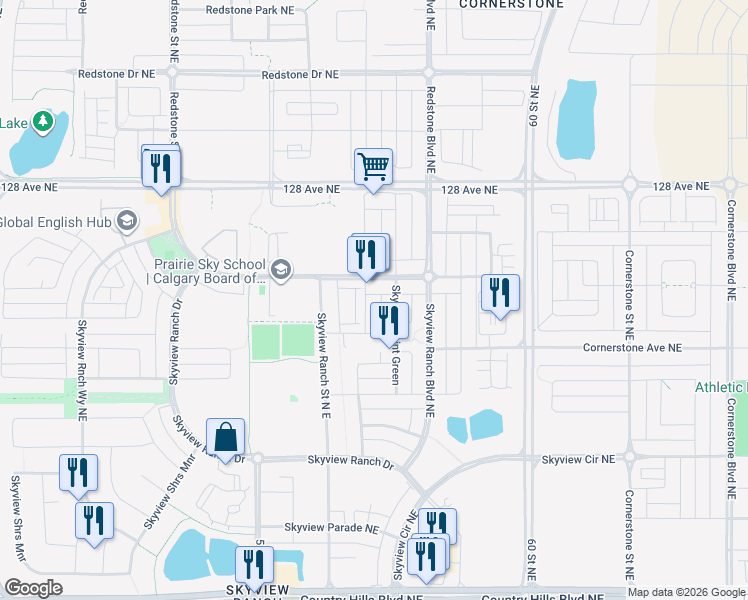 map of restaurants, bars, coffee shops, grocery stores, and more near in Calgary