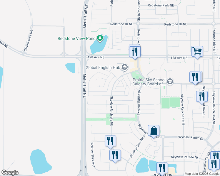 map of restaurants, bars, coffee shops, grocery stores, and more near in Calgary