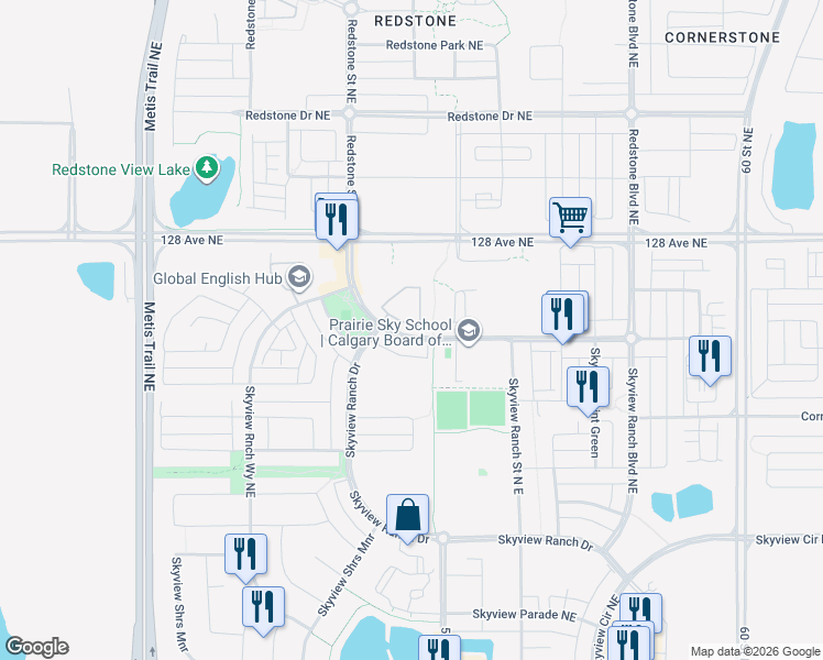 map of restaurants, bars, coffee shops, grocery stores, and more near in Calgary