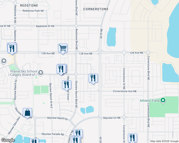 map of restaurants, bars, coffee shops, grocery stores, and more near in Calgary