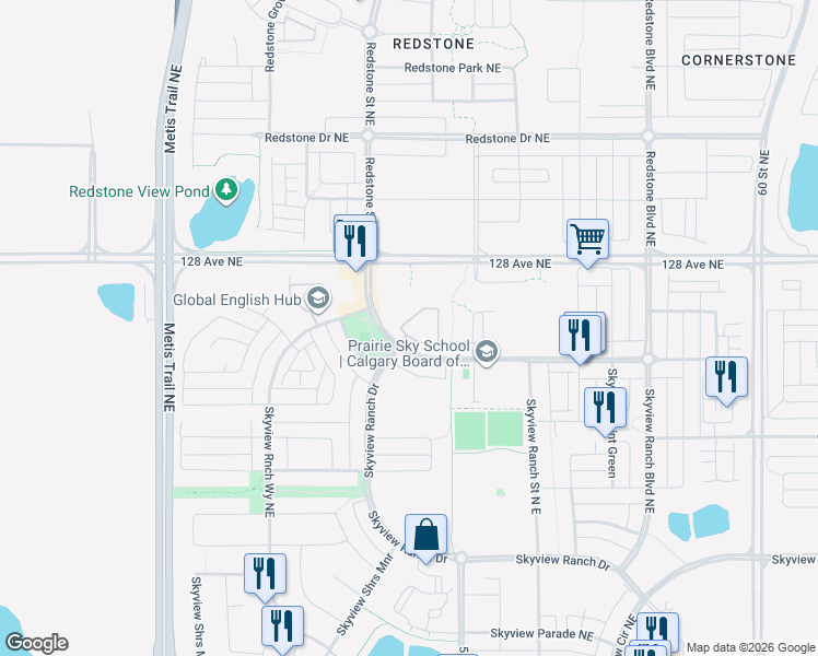map of restaurants, bars, coffee shops, grocery stores, and more near in Calgary