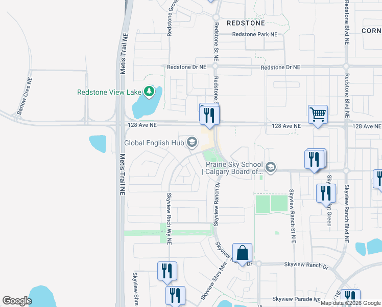 map of restaurants, bars, coffee shops, grocery stores, and more near in Calgary