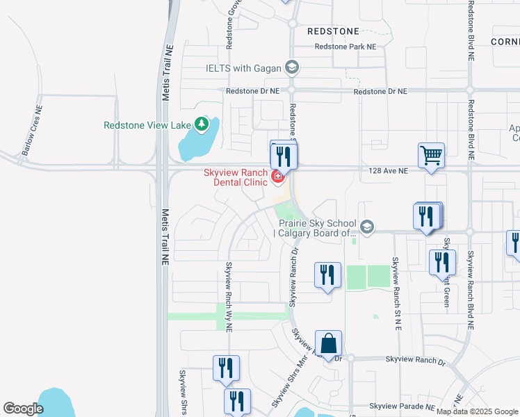 map of restaurants, bars, coffee shops, grocery stores, and more near in Calgary