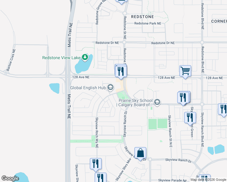 map of restaurants, bars, coffee shops, grocery stores, and more near in Calgary
