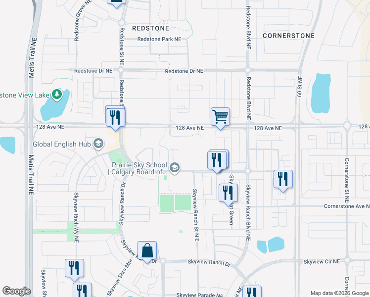 map of restaurants, bars, coffee shops, grocery stores, and more near in Calgary