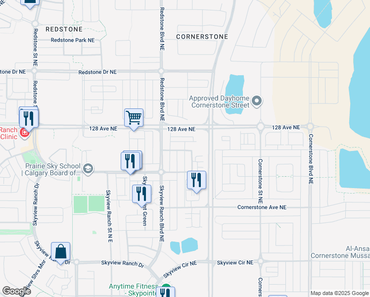 map of restaurants, bars, coffee shops, grocery stores, and more near in Calgary