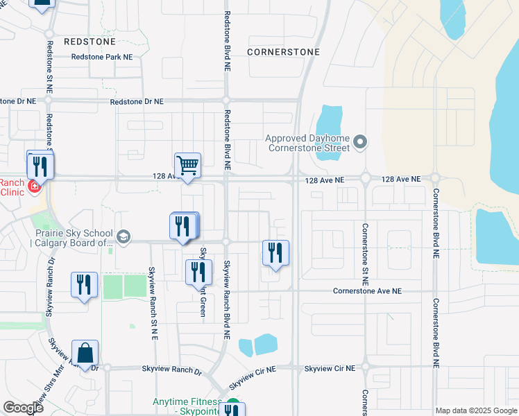 map of restaurants, bars, coffee shops, grocery stores, and more near in Calgary