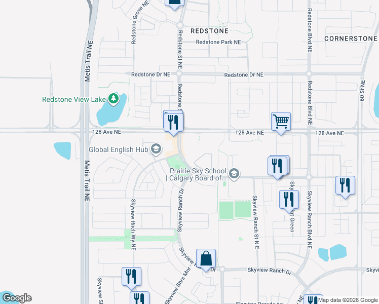 map of restaurants, bars, coffee shops, grocery stores, and more near in Calgary
