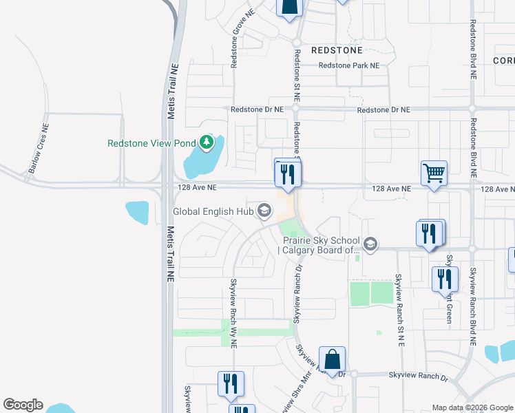 map of restaurants, bars, coffee shops, grocery stores, and more near in Calgary