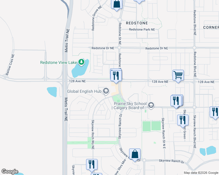 map of restaurants, bars, coffee shops, grocery stores, and more near in Calgary