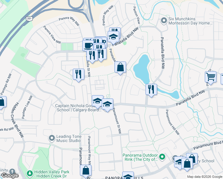 map of restaurants, bars, coffee shops, grocery stores, and more near in Calgary