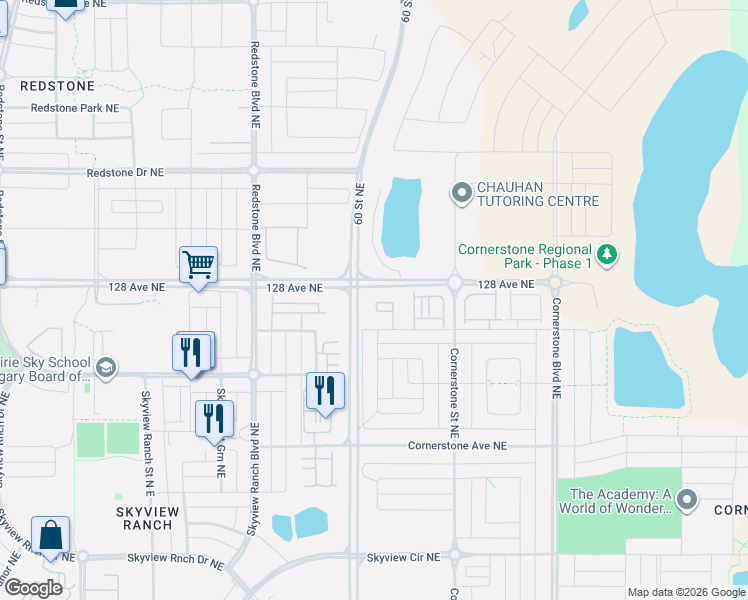 map of restaurants, bars, coffee shops, grocery stores, and more near in Calgary