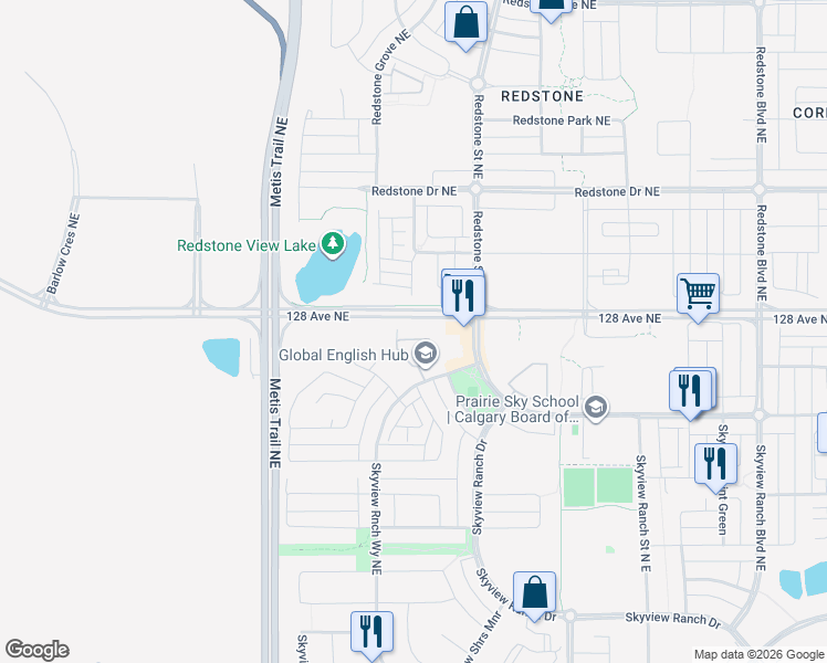 map of restaurants, bars, coffee shops, grocery stores, and more near in Calgary