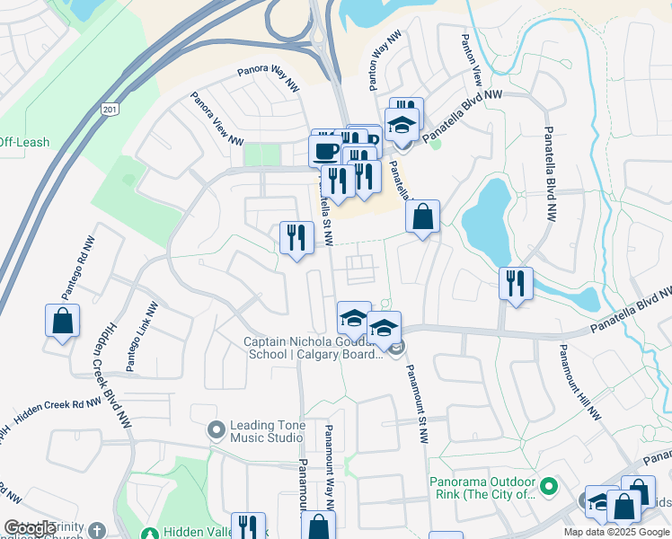 map of restaurants, bars, coffee shops, grocery stores, and more near in Calgary