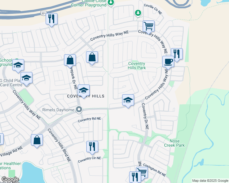 map of restaurants, bars, coffee shops, grocery stores, and more near in Calgary