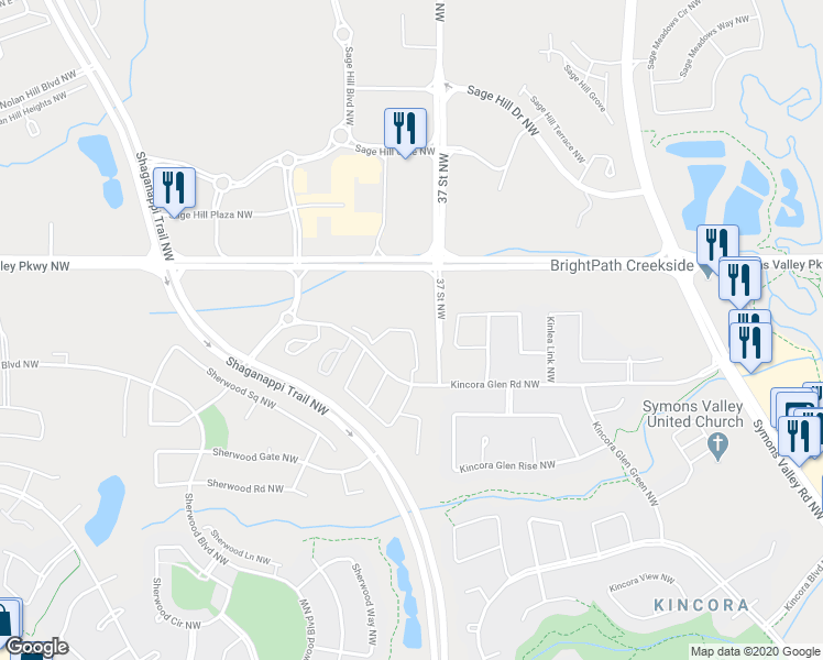 map of restaurants, bars, coffee shops, grocery stores, and more near in Calgary