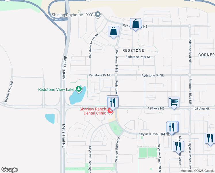 map of restaurants, bars, coffee shops, grocery stores, and more near in Calgary