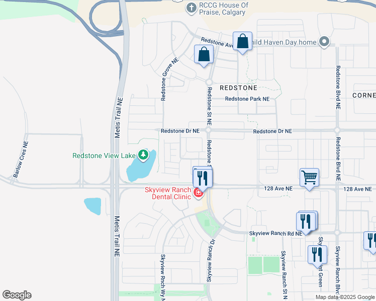 map of restaurants, bars, coffee shops, grocery stores, and more near in Calgary