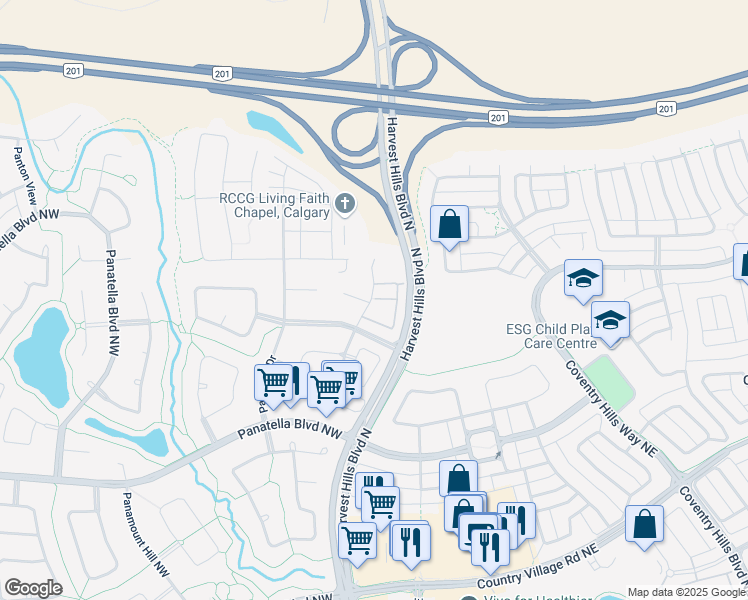 map of restaurants, bars, coffee shops, grocery stores, and more near in Calgary