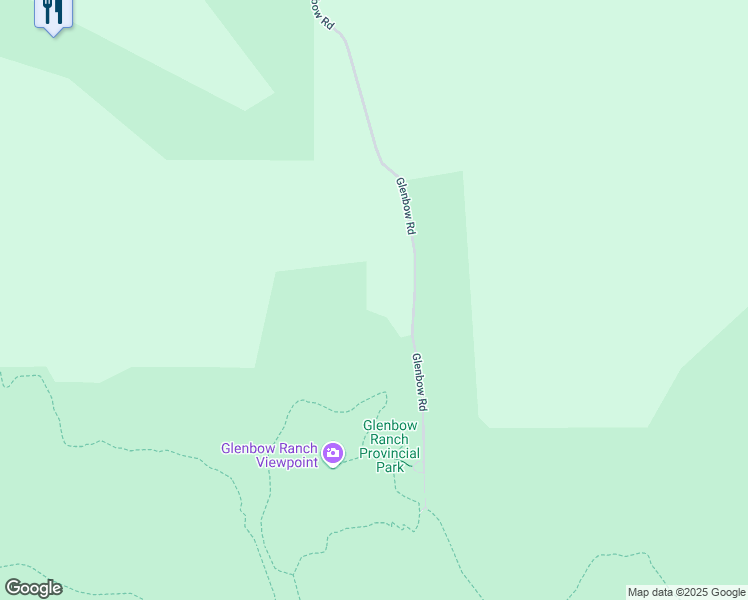 map of restaurants, bars, coffee shops, grocery stores, and more near 255001 Glenbow Road in Cochrane