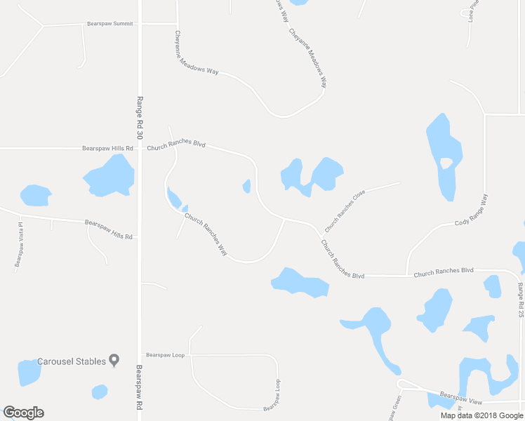 map of restaurants, bars, coffee shops, grocery stores, and more near 59 Church Ranches Boulevard in Calgary