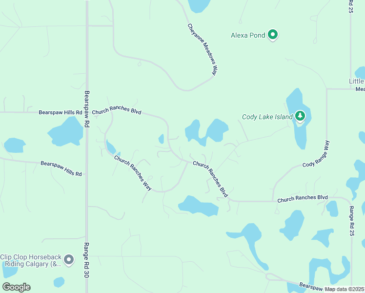 map of restaurants, bars, coffee shops, grocery stores, and more near 60 Church Ranches Boulevard in Calgary