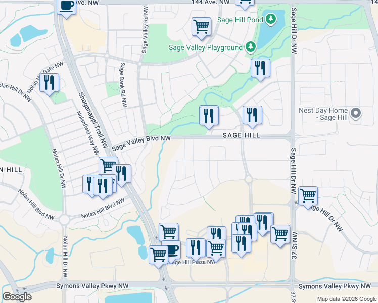 map of restaurants, bars, coffee shops, grocery stores, and more near in Calgary