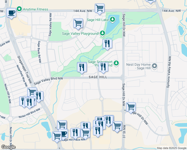 map of restaurants, bars, coffee shops, grocery stores, and more near in Calgary