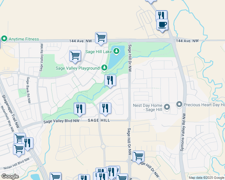map of restaurants, bars, coffee shops, grocery stores, and more near in Calgary