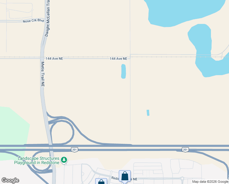 map of restaurants, bars, coffee shops, grocery stores, and more near 14119 52 Street Northeast in Calgary