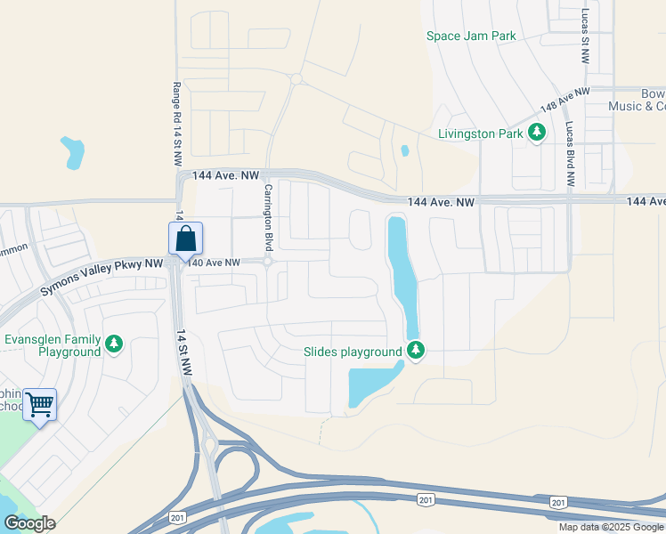 map of restaurants, bars, coffee shops, grocery stores, and more near 20 Carrington Way Northwest in Calgary