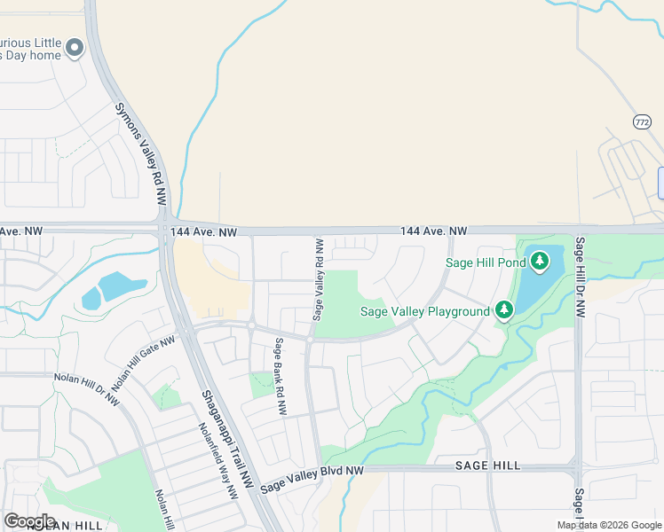 map of restaurants, bars, coffee shops, grocery stores, and more near Sage Valley Road Northwest in Calgary