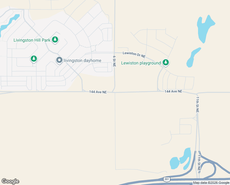 map of restaurants, bars, coffee shops, grocery stores, and more near 144 Avenue Northeast in Balzac