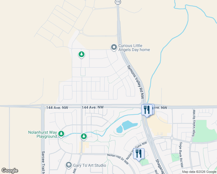 map of restaurants, bars, coffee shops, grocery stores, and more near in Calgary
